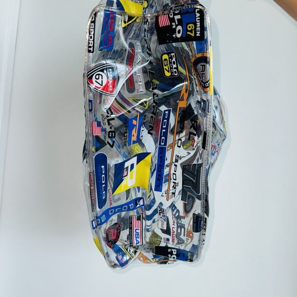 Vintage NEW Polo Sport Ralph Lauren XL Clear PVC Racing Jacket Tote Bag Mens Uni - Picture 3 of 8